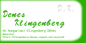 denes klingenberg business card
